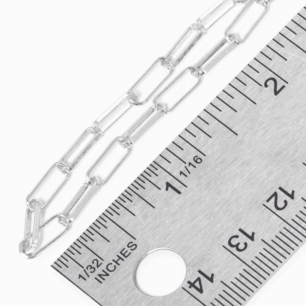 Paperclip White Gold Plated Bracelet - Picture 2 of 2